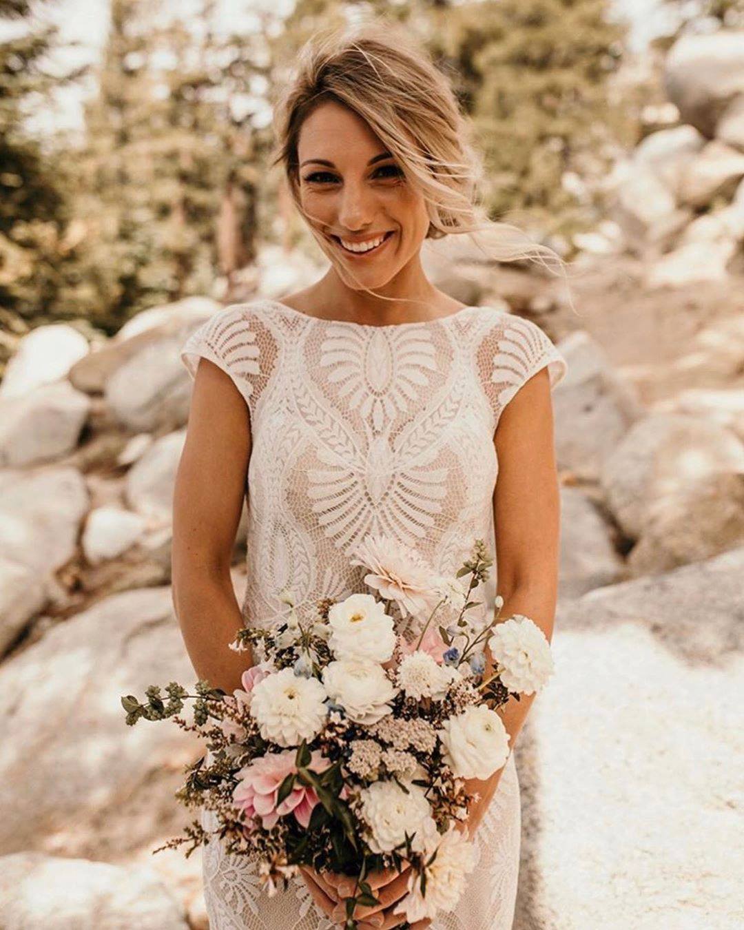 BHLDN Ludlow Wedding Gown - Elegant Lace Bridal Dress for Bride, Perfect for Church Ceremony & Outdoor Wedding Photos