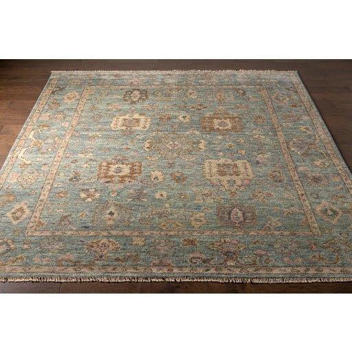 Hand Knotted Peach, Sage & Rose Wool Area Rug - Soft & Durable for Living Room, Bedroom - Available in Multiple Sizes