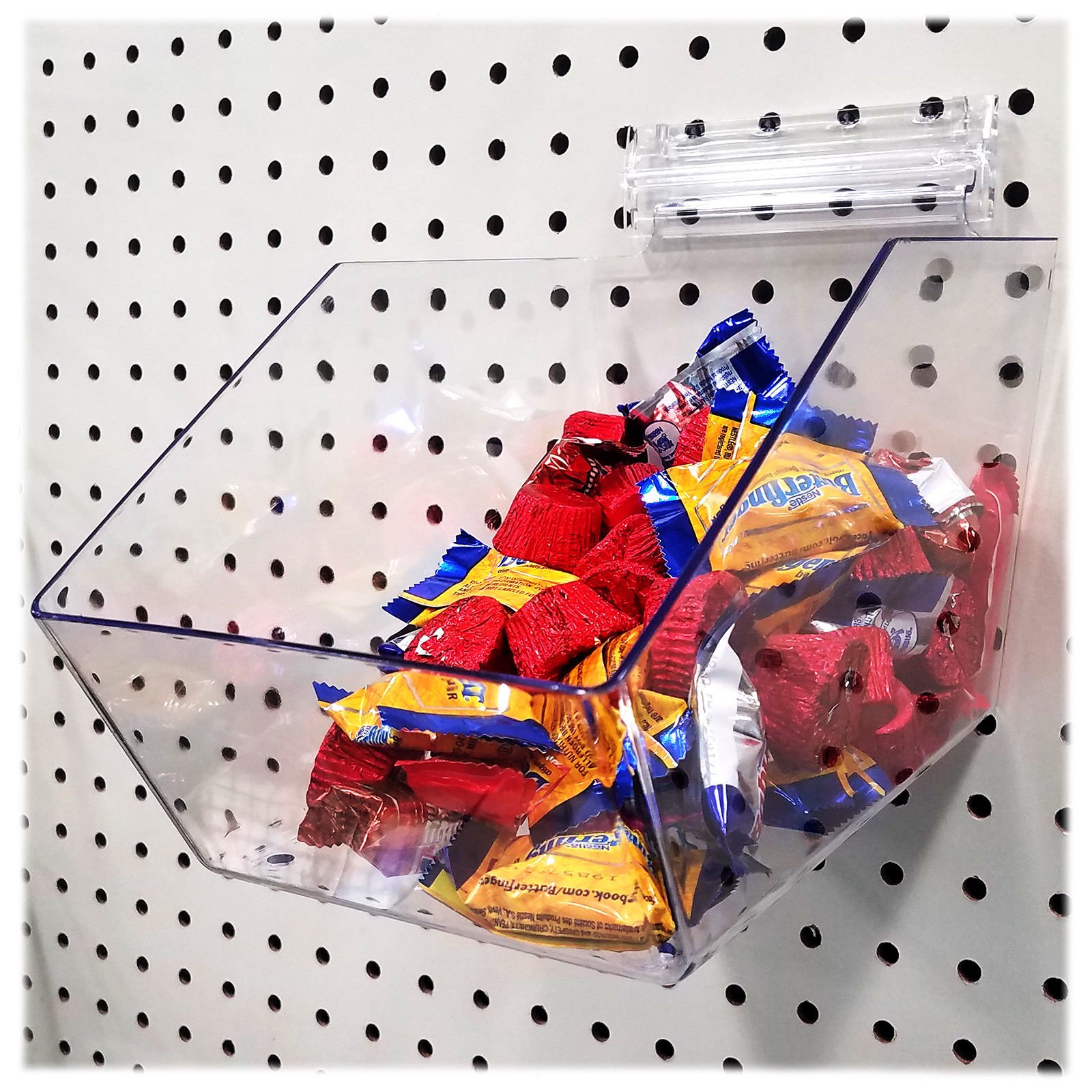 Clear Acrylic Pegboard Bins for Wall Storage - 6
