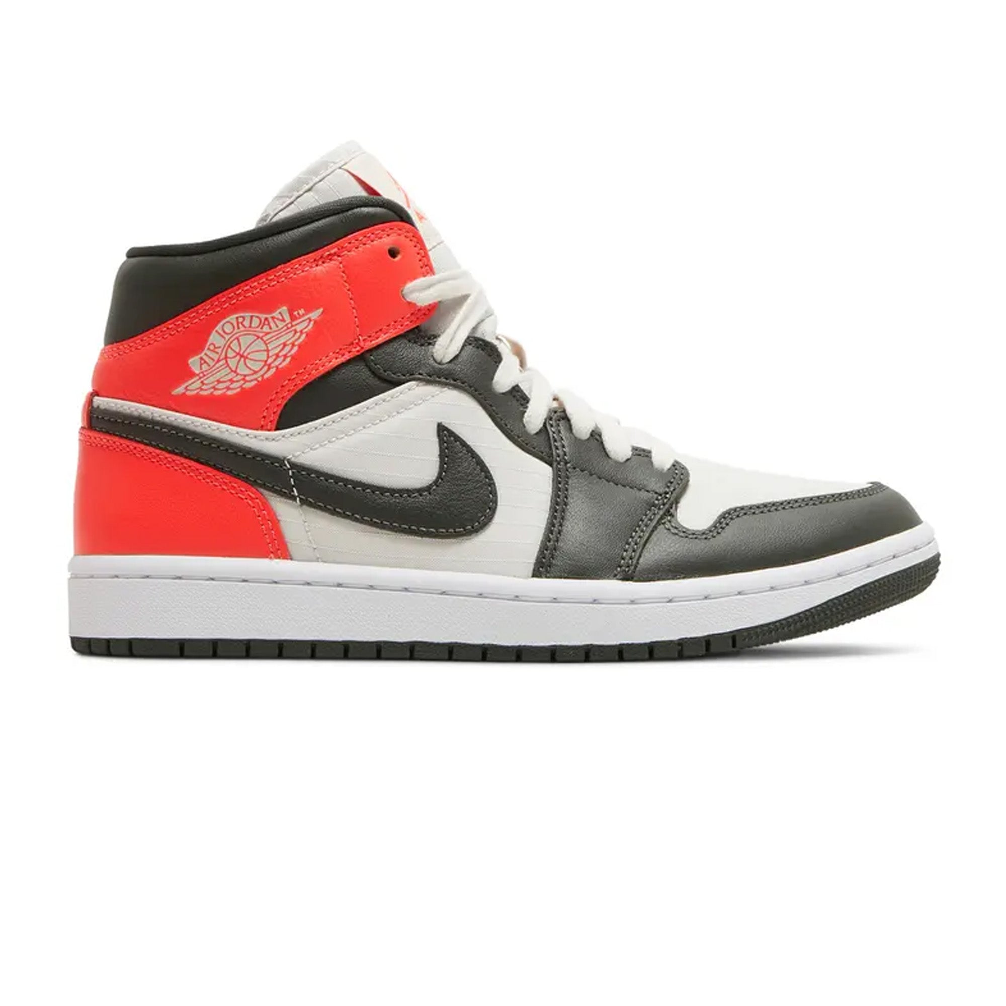 Air Jordan 1 Mid 'Newsprint Light Orewood Brown' Women's Basketball Shoes (2022) - Retro Style Sneakers for Casual Wear, Street Fashion & Gym Workouts
