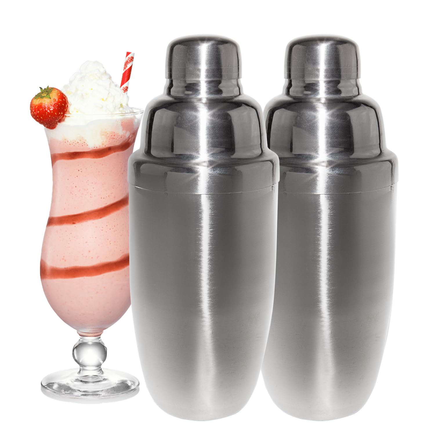 ALDKitchen Professional Stainless Steel Cocktail Shaker Set - 750ml Bar Mixing Cups (2-Piece) - Perfect for Home Bars, Cocktail Parties & Bartender Use