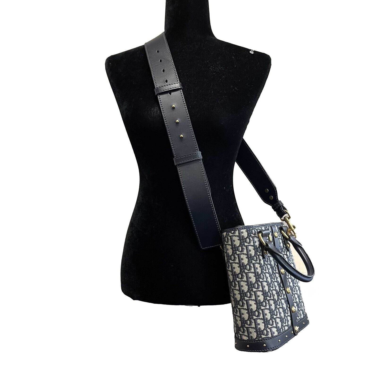Christian Dior Oblique Studded DiorAvenue Blue Top Handle Crossbody Bag for Women | Luxury Designer Shoulder Bag for Evening Parties & Date Nights