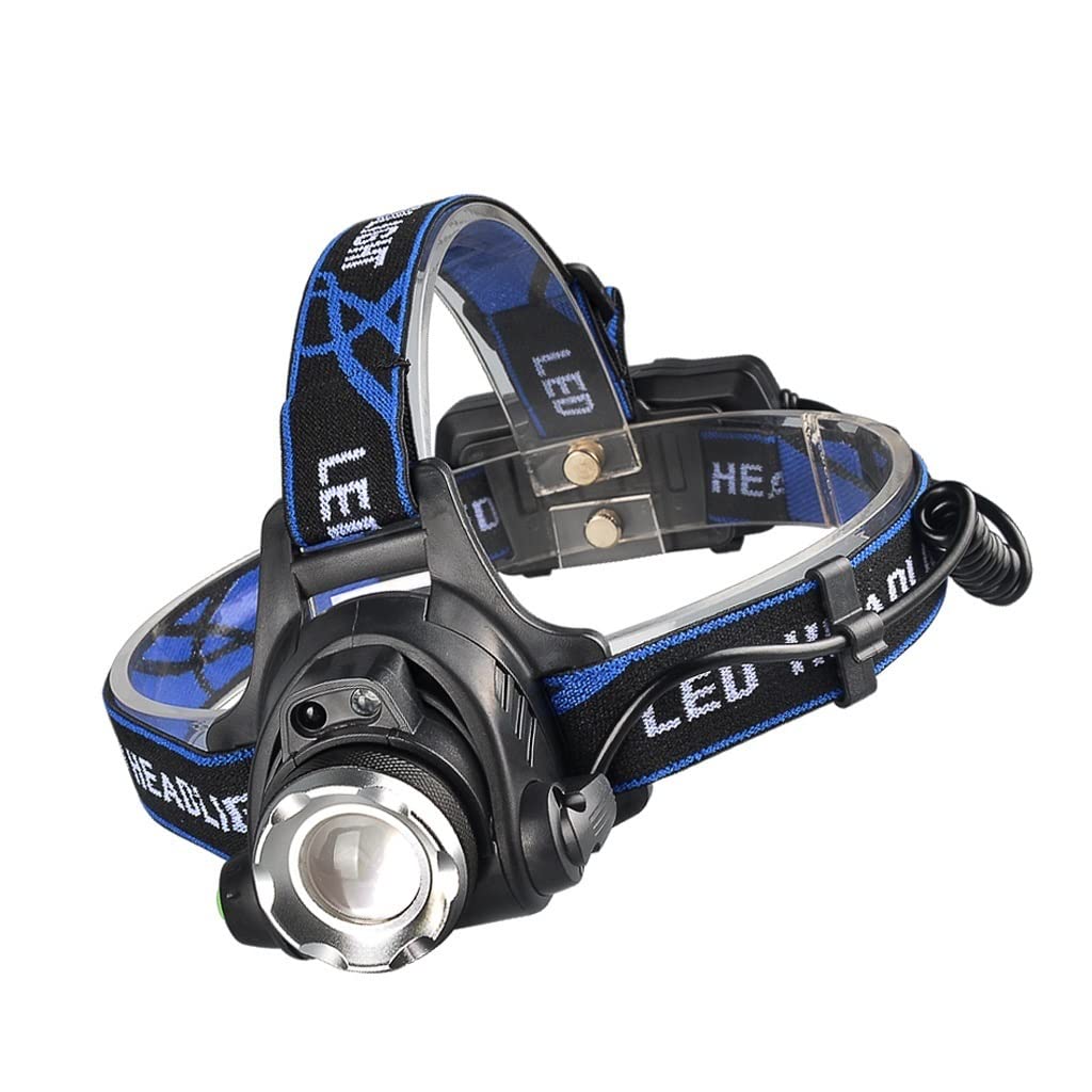 TONPOP Rechargeable LED Headlamp - 1000 Lumen Bright Light, Waterproof Head Mounted Flashlight for Outdoor Camping, Hiking, Fishing, Mining & Night Running (Black) - Perfect for Hands-Free Lighting in Dark Environments