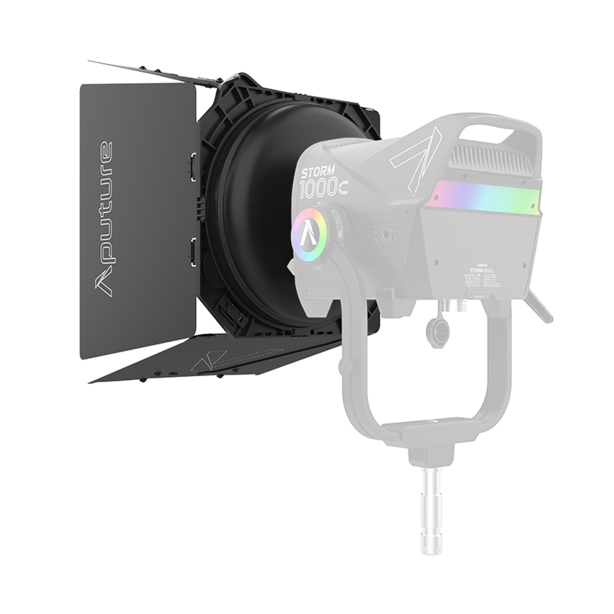 Aputure Barndoors Adapter for STORM 1000c & 1200x - Professional Light Control for Photography & Videography - Perfect for Studio, Film Sets, and Live Streaming