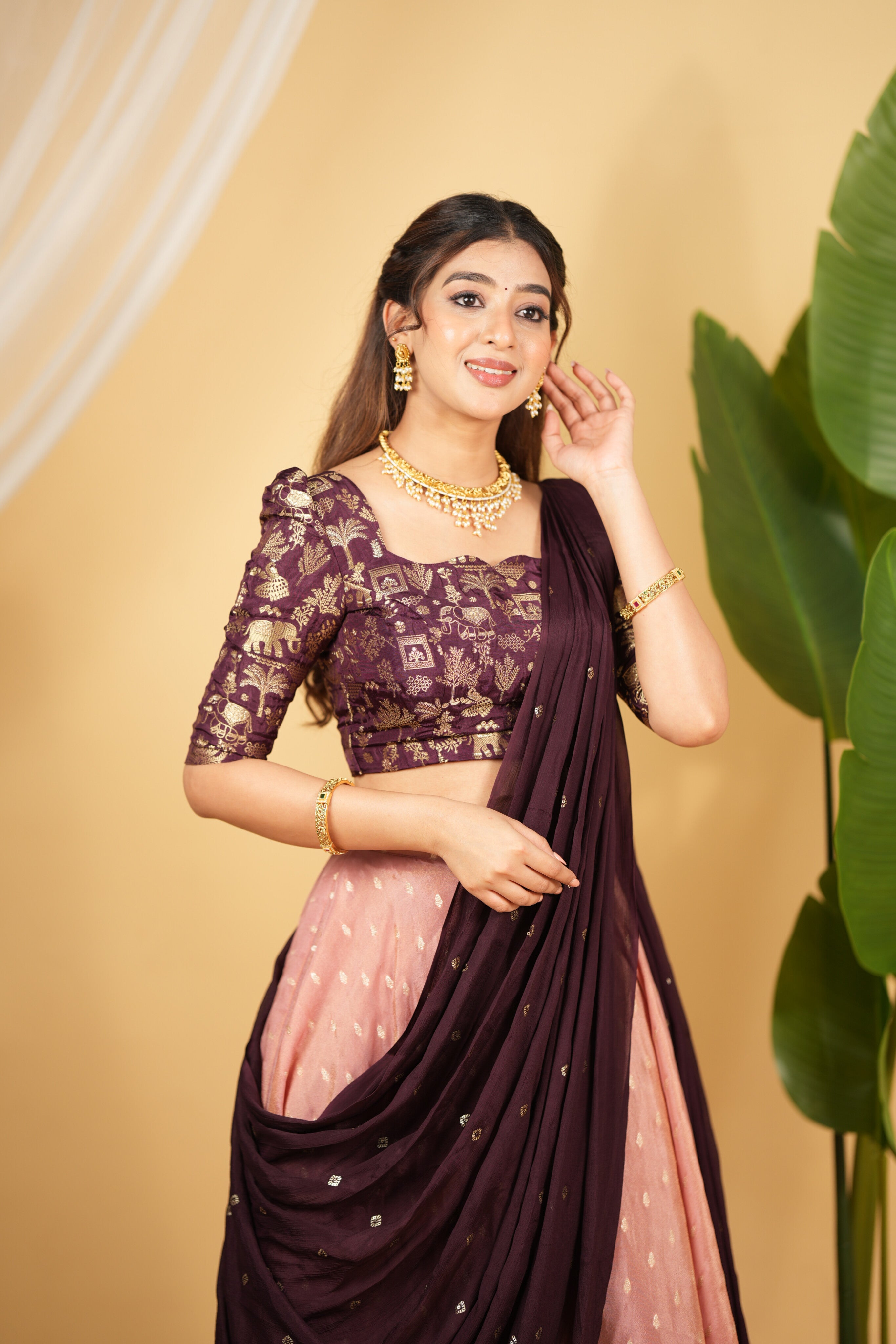 DD710 MAHA Premium Banarasi Cosmos Silk Lehenga Choli - Elegant Indian Bridal Wear for Weddings & Festive Occasions