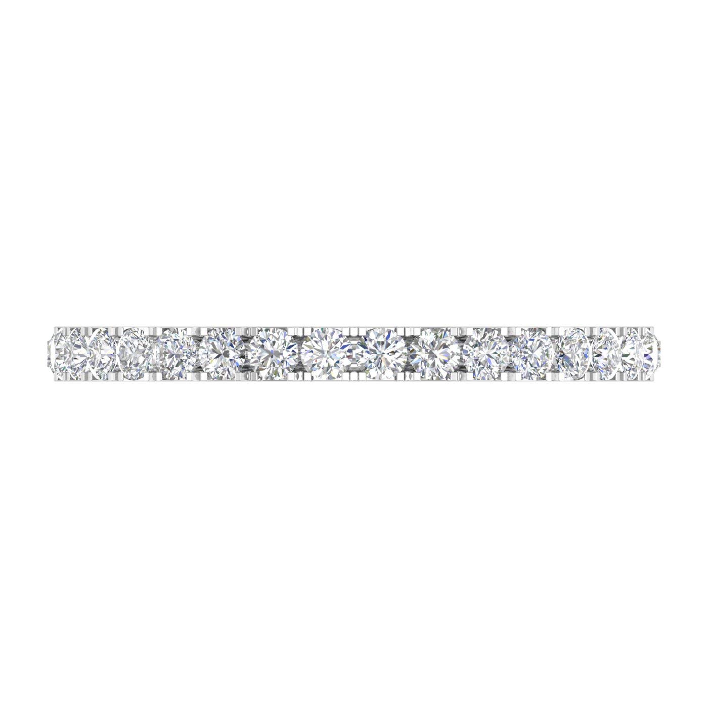 1/2 Carat Diamond 3/4 Eternity Wedding Band Ring for Women - 14K White Gold or Yellow Gold - Perfect for Anniversary, Engagement & Bridal Jewelry Gifts
