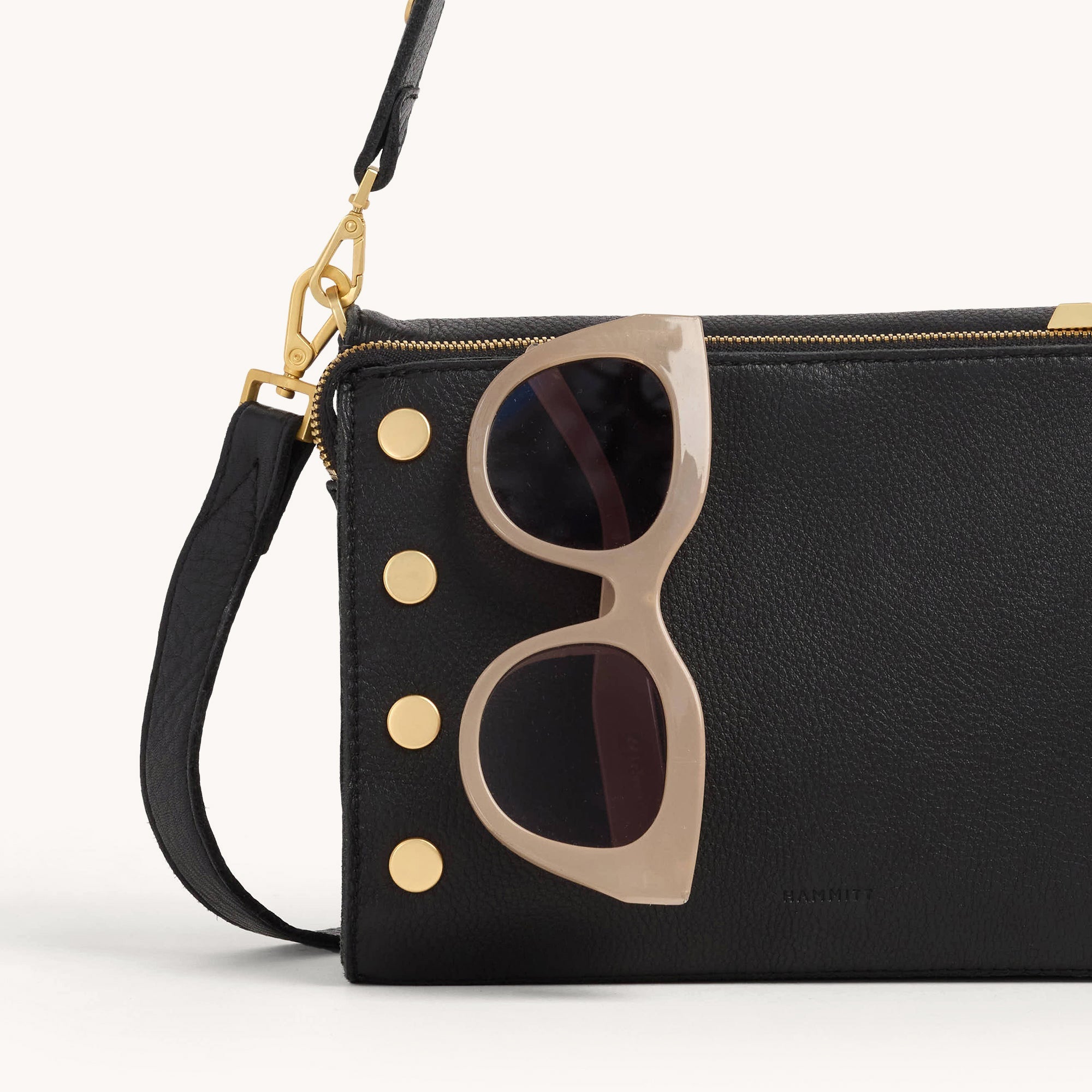 Montana Clutch Purse for Women - Small Crossbody Bag in Black & Brushed Gold | Elegant Evening Bag for Parties, Date Night & Special Occasions