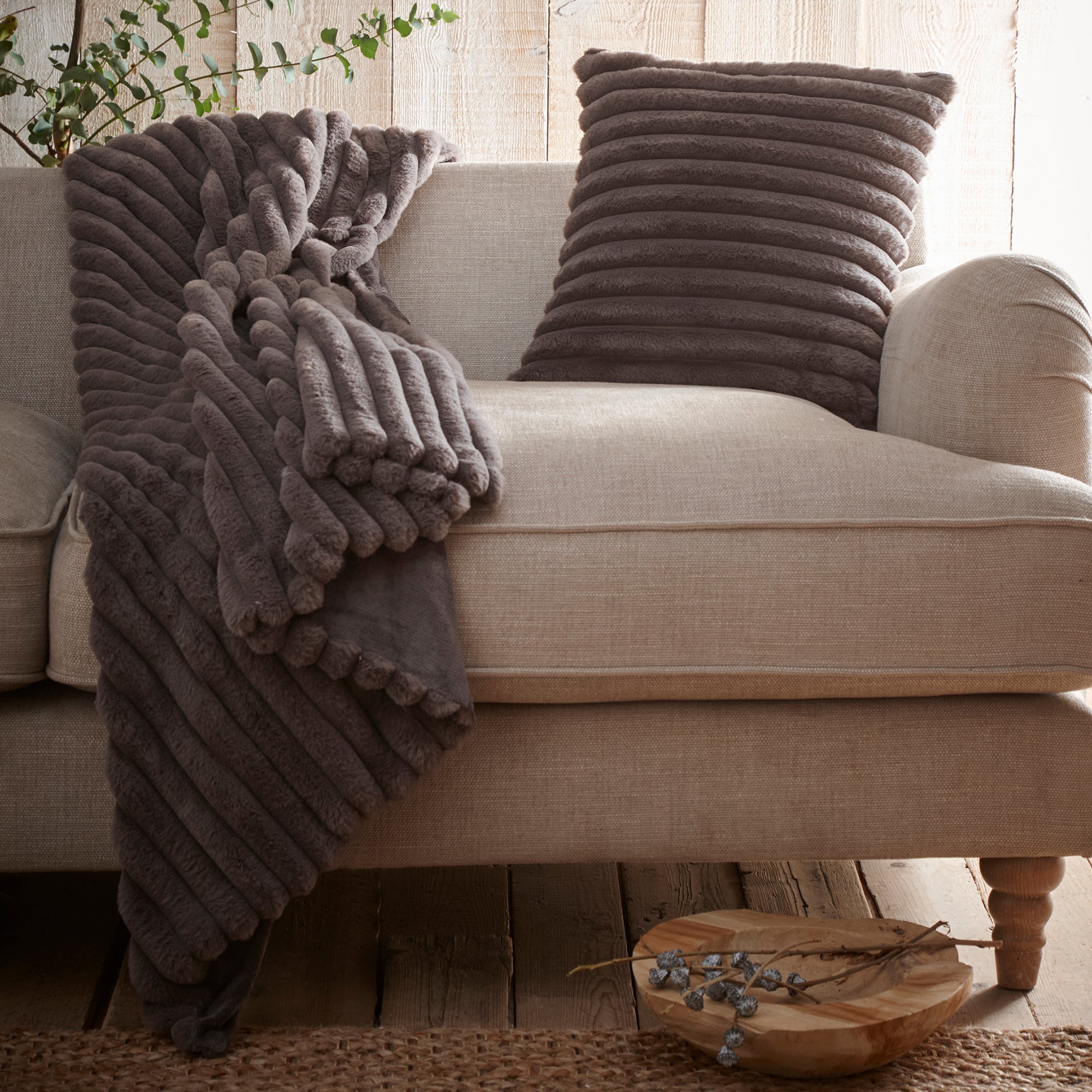 Appletree Hygge Morritz Cushion - Premium Charcoal Gray Throw Pillow for Sofa, Bed & Home Decor - Cozy Living Room & Bedroom Accent