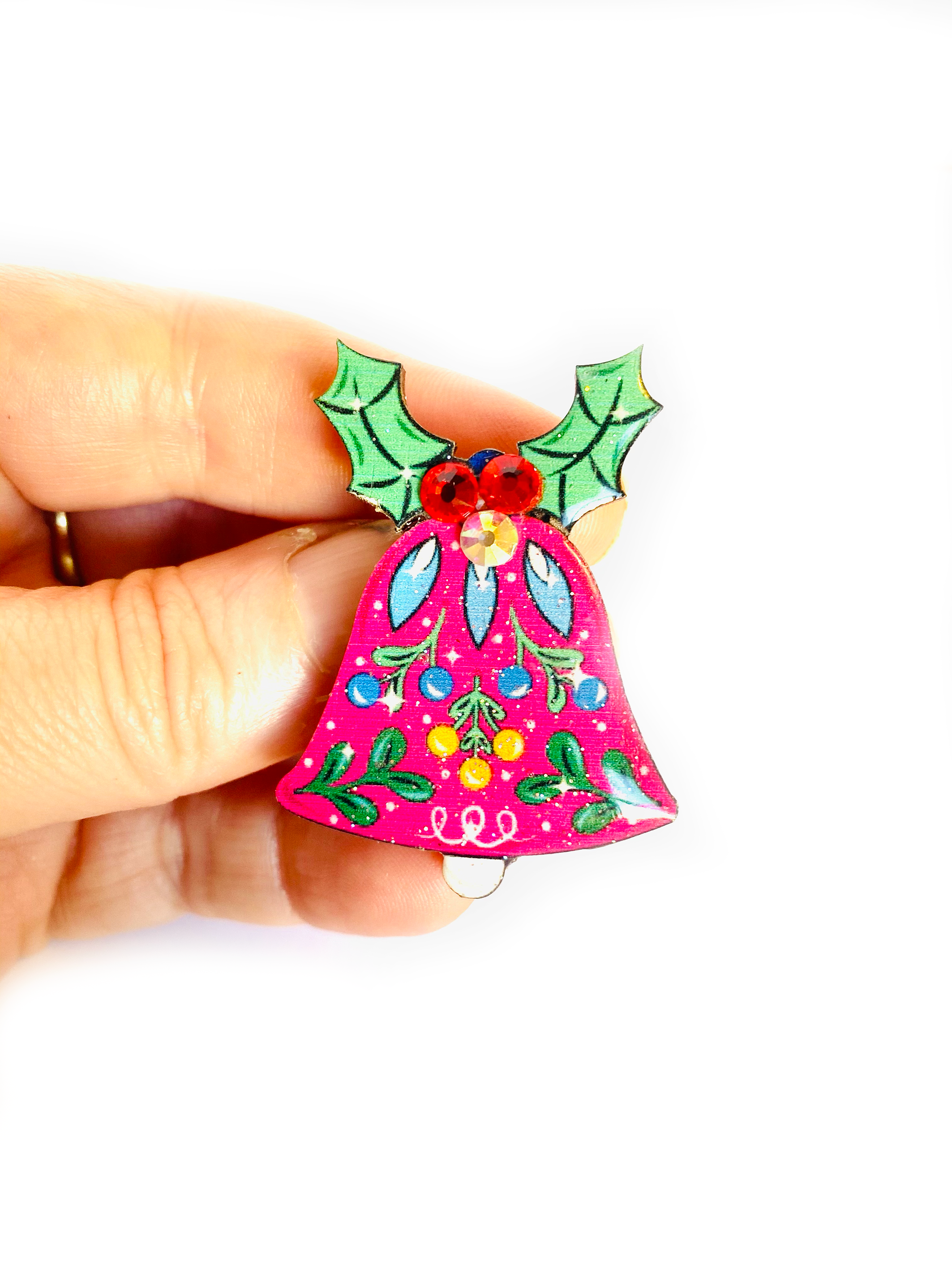 Elegant Christmas Bell Brooch by Rosie Rose Parker - Perfect for Holiday Parties, Gift Giving & Festive Outfits