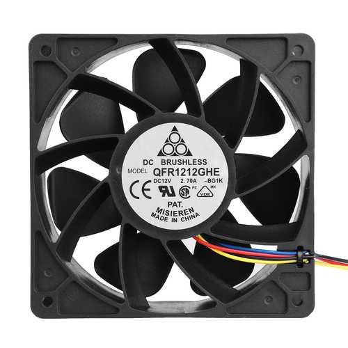 12V 36W 120mm x 120mm x 38mm 6000RPM 4-Pin PC Cooling Fan for Antminer S9/S11/S15/S17 Mining Rig - High Speed Computer Case Fan for Cryptocurrency Mining, Server Cooling, and Gaming PC Airflow
