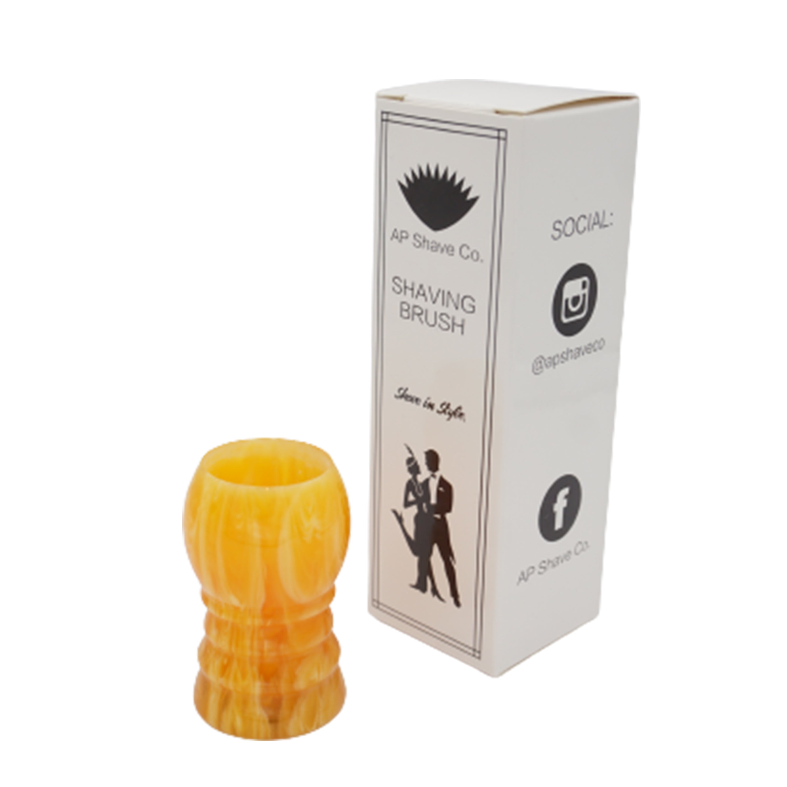 Premium Amber Handcrafted Shaving Brush Handle for Wet Shaving - Fits 24mm & 26mm Knots - Perfect for Men's Grooming, Barber Shops & Luxury Gift Sets