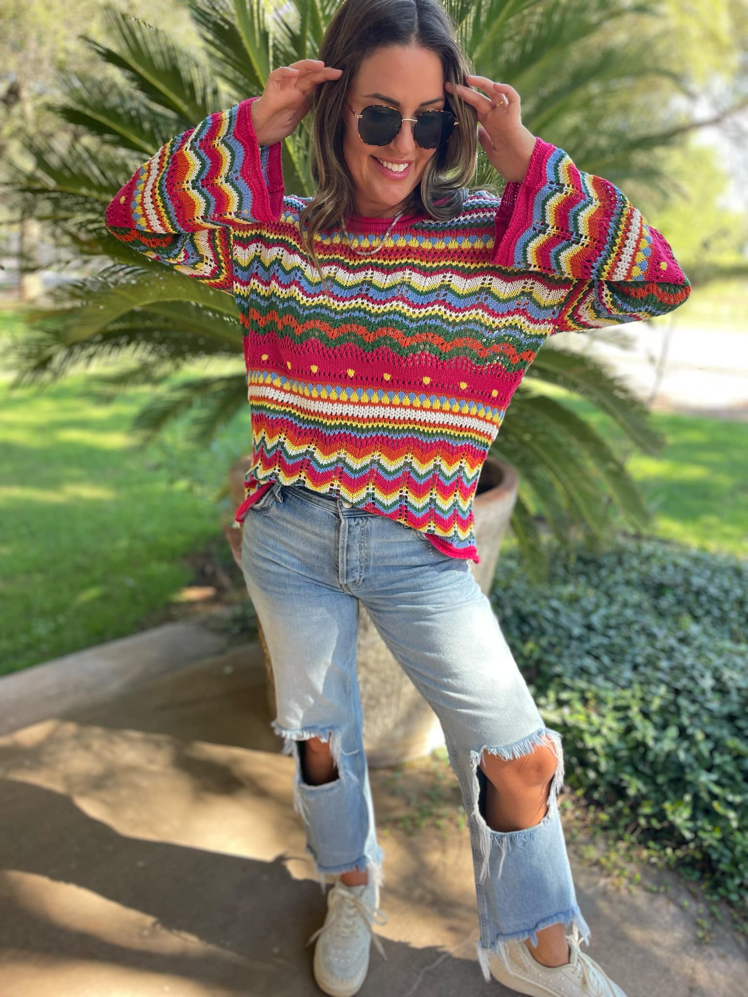 PREORDER: Abilene Crochet Sweater - Women's Boho Chic Knit Cardigan for Fall & Winter | Perfect for Cozy Evenings, Coffee Dates & Casual Outings