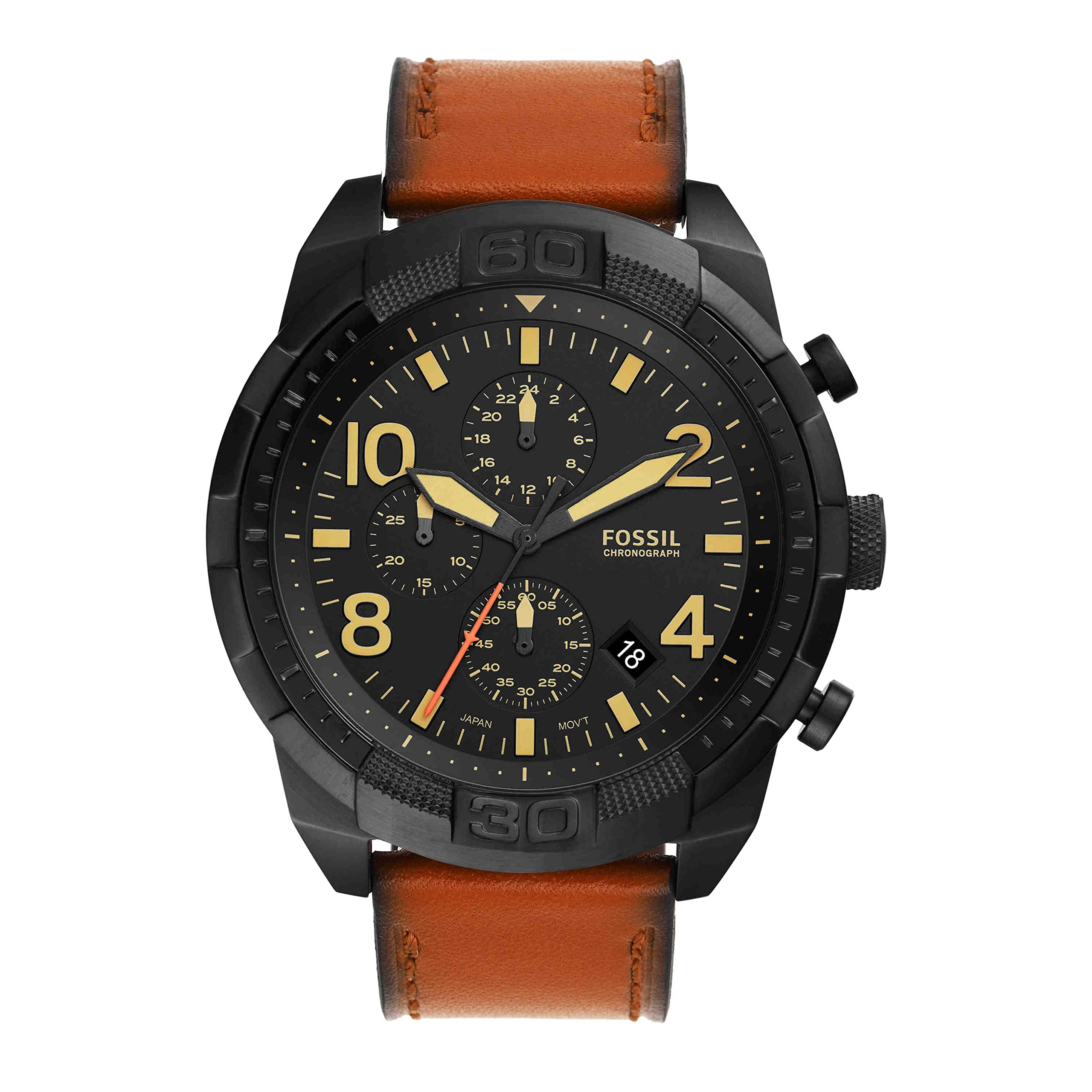 Fossil Men's Bronson Quartz Stainless Steel Chronograph Watch - Waterproof Dress Watch for Business, Casual & Formal Occasions
