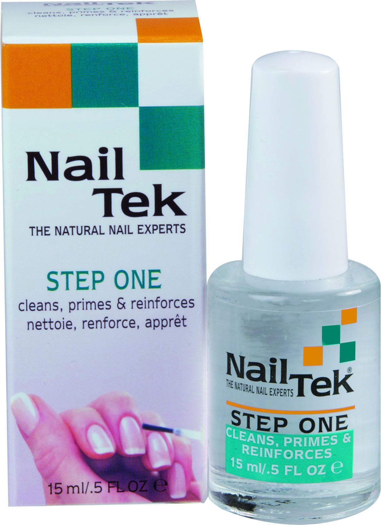 Nail Tek Step One Manicure Prep - Nail Strengthener & Growth Treatment for Weak, Peeling Nails - Perfect for Salon & Home Nail Care Routine