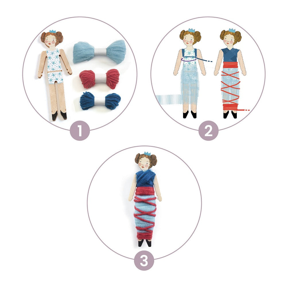 DIY 5 Handmade Worry Dolls Kit by Djeco - Creative Craft for Stress Relief & Kids' Anxiety Management - Perfect for Gifts, Play Therapy, and Relaxation Activities