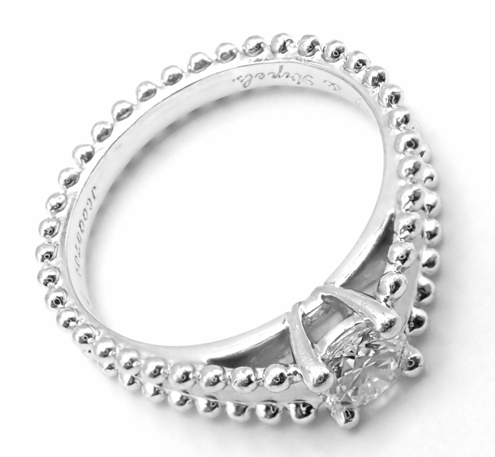 Authentic Van Cleef & Arpels Estelle Platinum .31ct Diamond Solitaire Ring with GIA Certification - Perfect for Engagement, Anniversary & Special Occasions