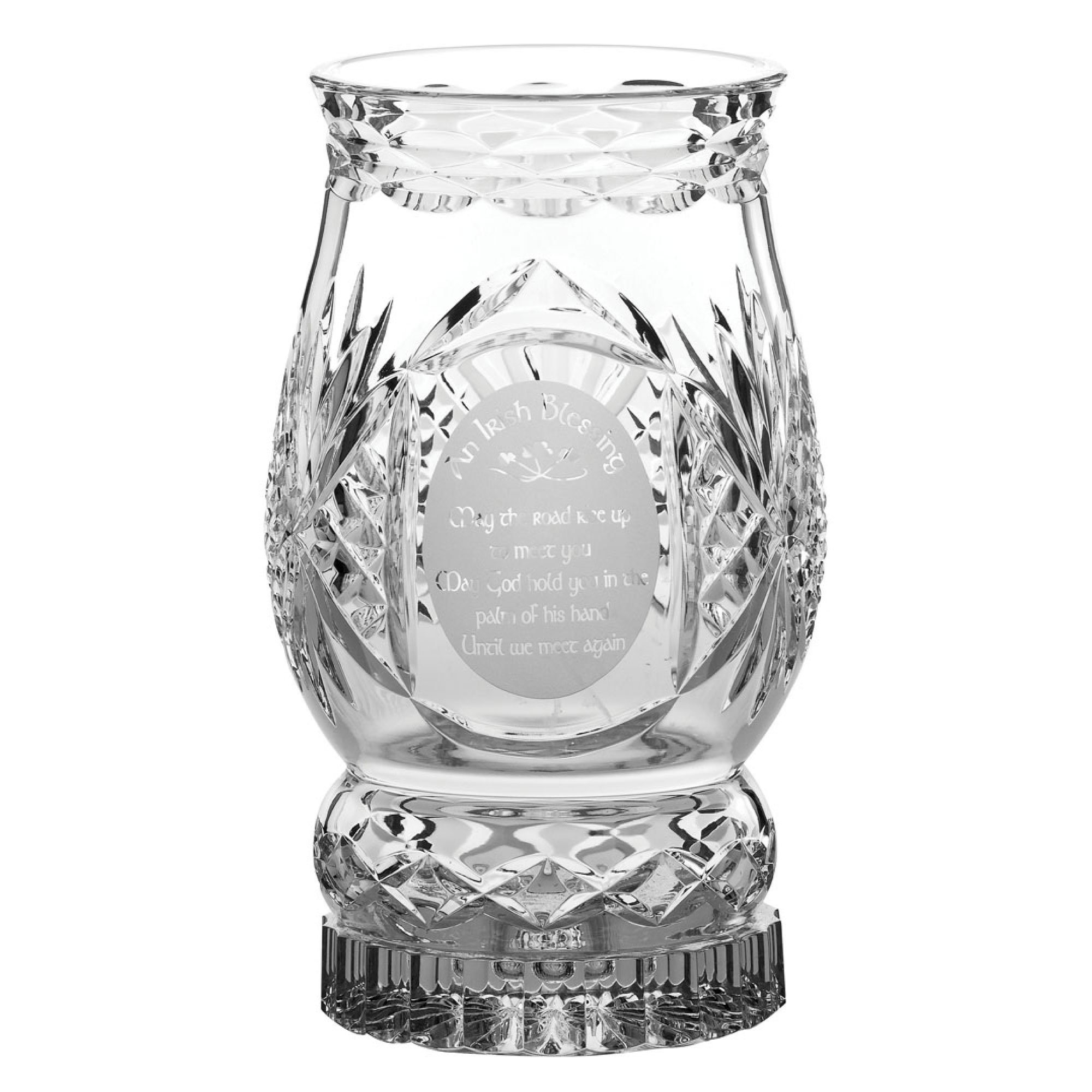 Galway Hurricane Lamps with Candles - Irish Blessing Pillar Candle Holder for Home Decor, Emergency Lighting & Outdoor Gatherings