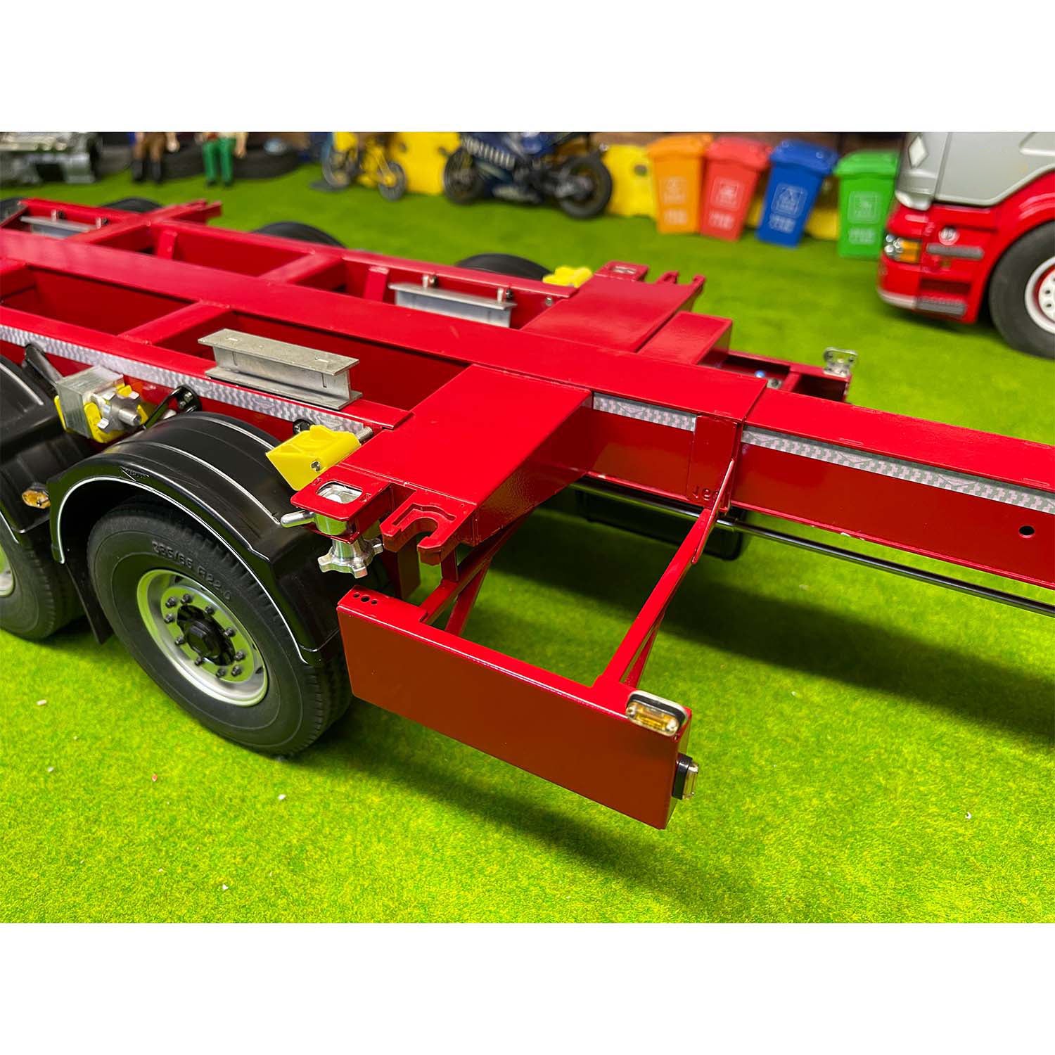 FuryBear 3-Axle Stretchable Frame Trailer for 1/14 Scale RC Tractor Trucks | DIY Radio Controlled Car Accessory | Perfect for Hobby Models & Servo Upgrades | Ideal for RC Truck Shows & Off-Road Simulation