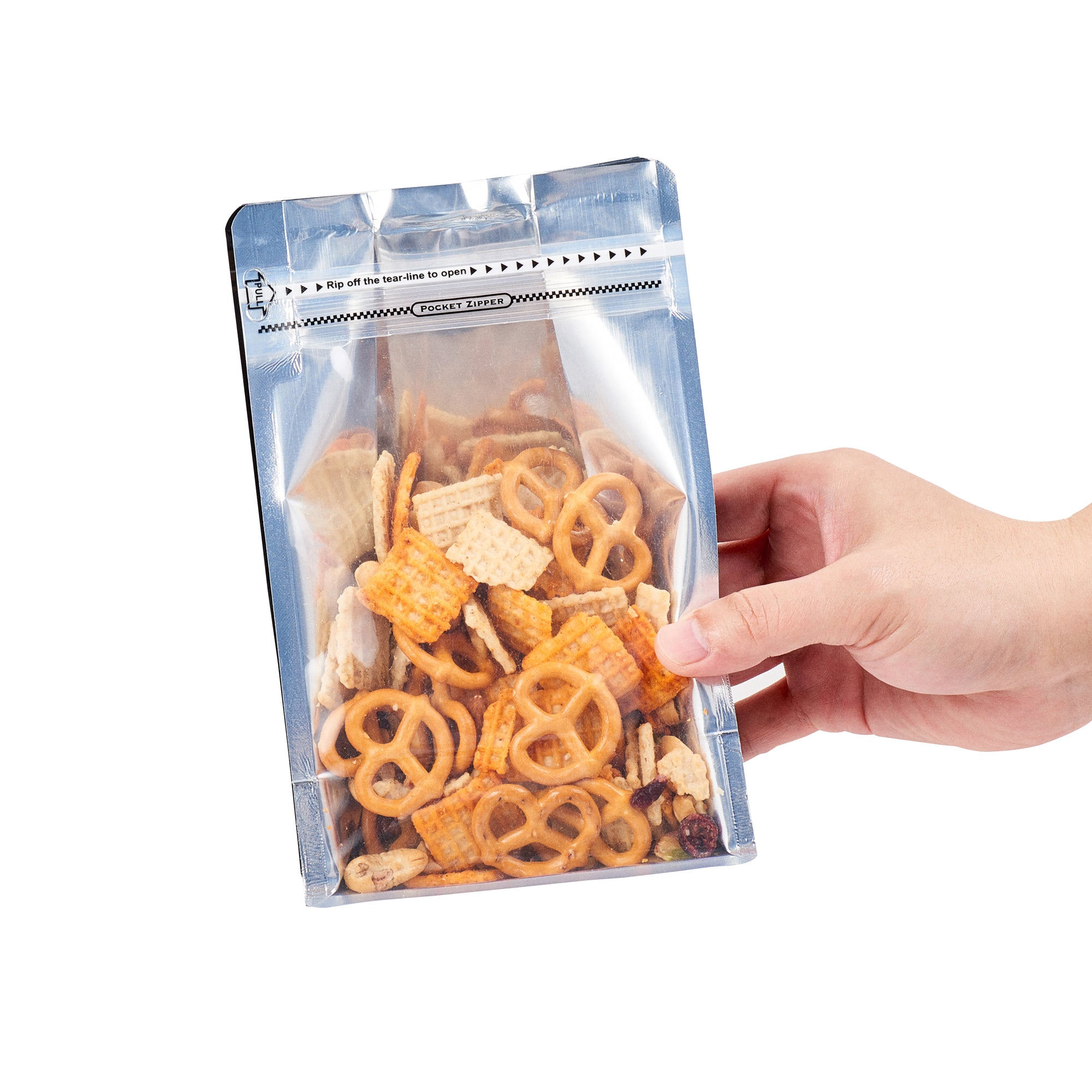 Black Plastic Medium Snack Bags - Double Seal, Rip Lock, Heat Sealable (8x5x3.25 Inches) - 100 Count Box | Perfect for Food Storage, Meal Prep & Travel Snacks
