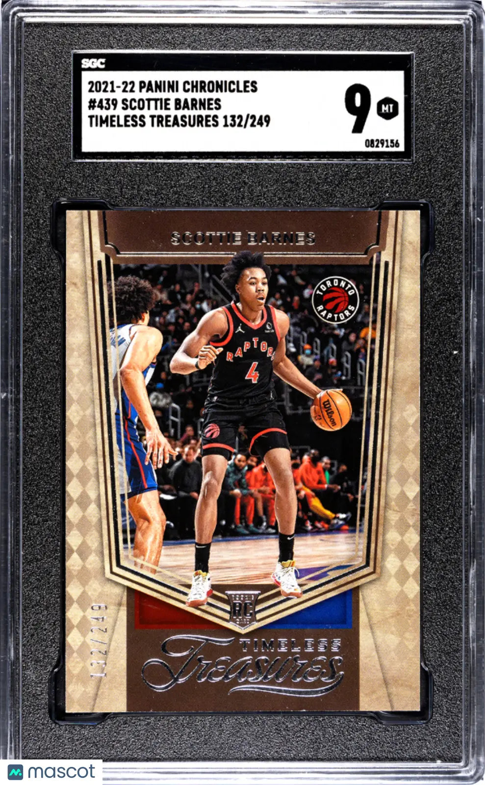 2021-22 Panini Chronicles Scottie Barnes Rookie Card Timeless Treasures SGC 9 132/249 - NBA Basketball Collectible for Trading & Display