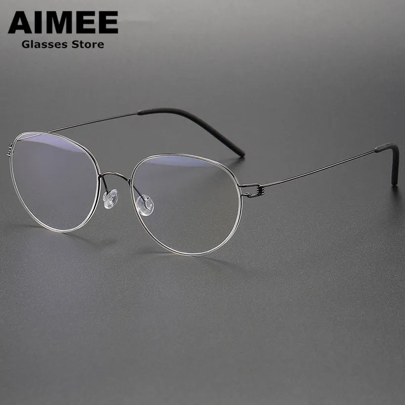 Unisex Titanium Eyeglasses 4352 - Lightweight Full Rim Oval Round Screwless Frame for Men & Women | Perfect for Reading, Computer Use, and Everyday Wear