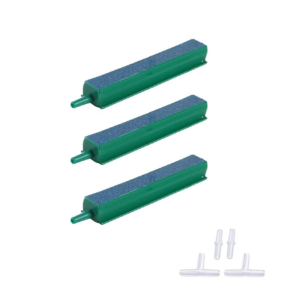 ALEGI 4 Inch 3-Piece Aquarium Air Stone Bars with Connectors - Oxygen Bubble Diffuser for Fish Tanks & Hydroponic Systems | Perfect for Freshwater/Saltwater Aquariums and Indoor Plant Growing