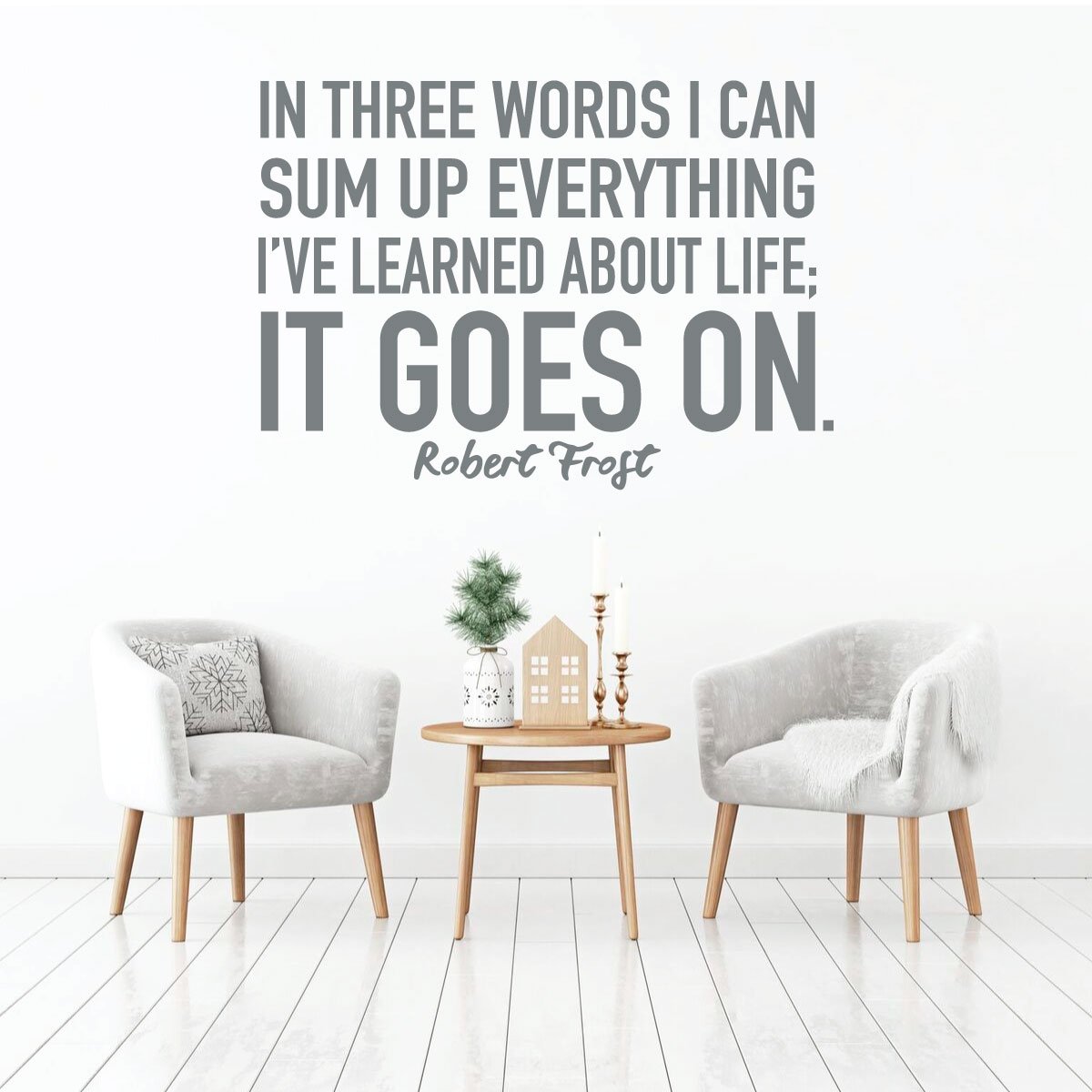 Inspirational Wall Decal - 'It Goes On' Robert Frost Quote Vinyl Art Sticker for Home, Bedroom, Living Room Decor - Perfect for Nursery, Office & Dorm Room Wall Art