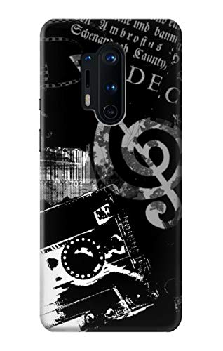 OnePlus 8 Pro Music Cassette Note Case Cover - Vintage Retro Style Phone Case with Card Slot | Perfect for Music Lovers & 90s Nostalgia Fans (Model R3197)