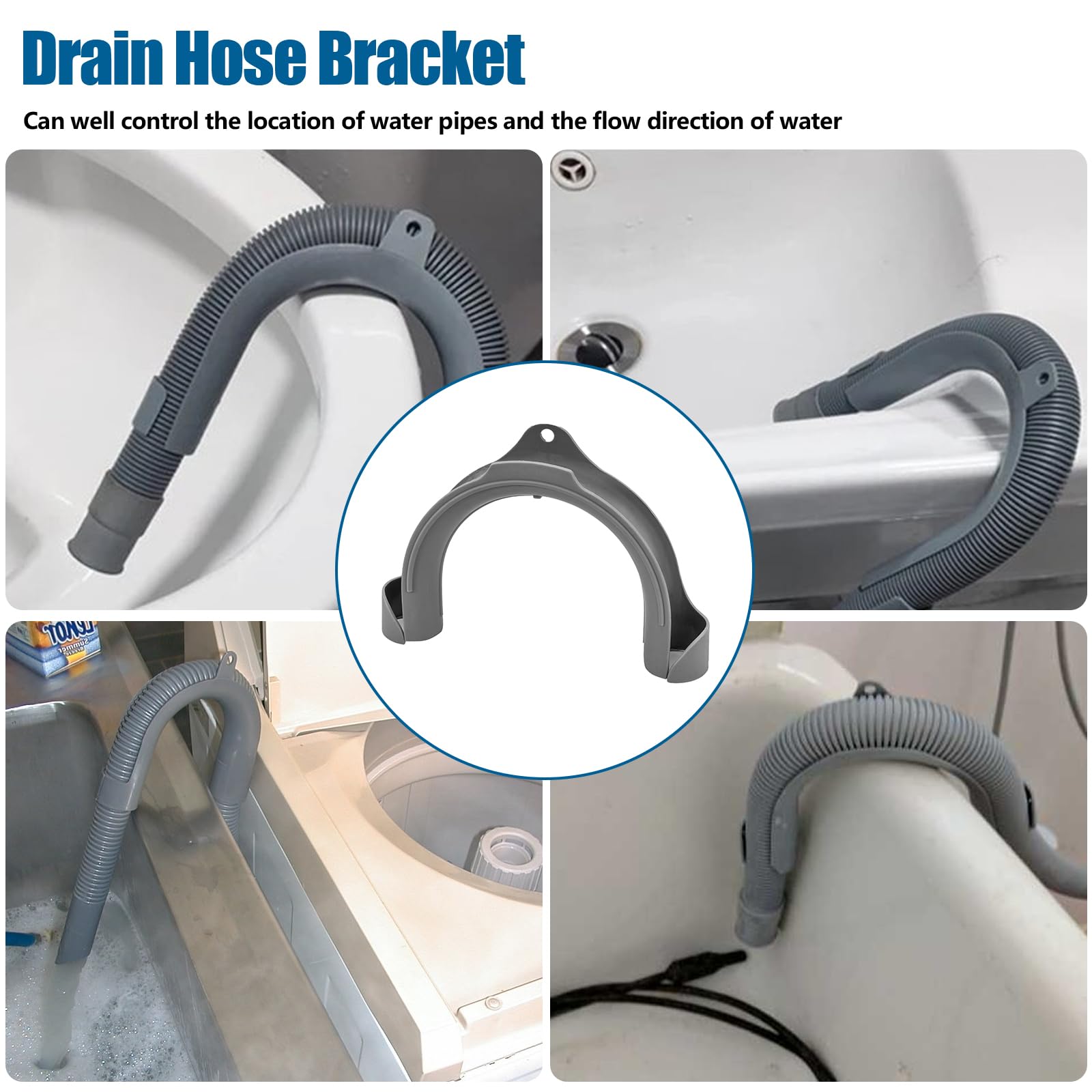 U-Shaped Washing Machine Drain Hose Holder - Universal Fit for Washer & Dishwasher - Perfect for Laundry Room Organization