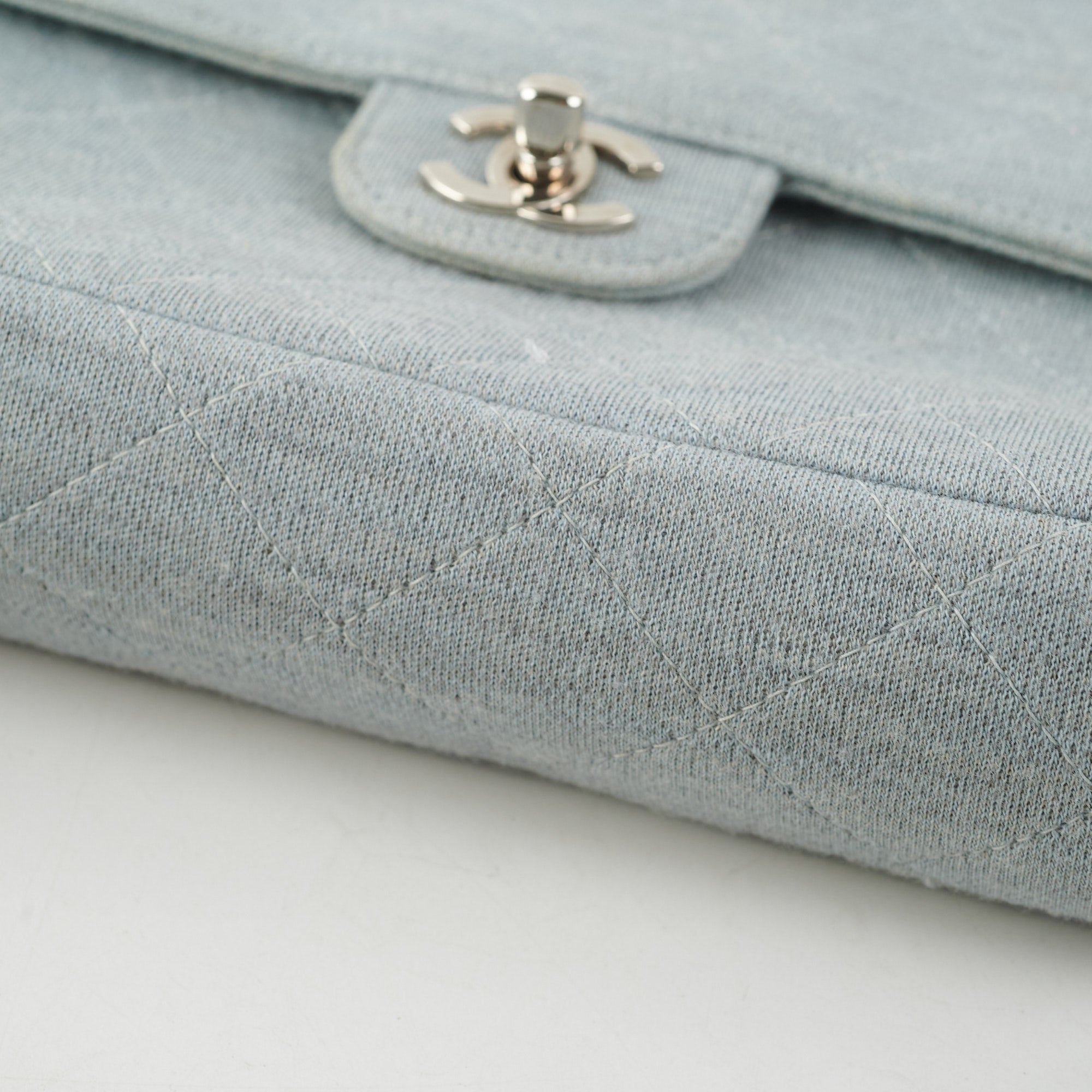 Chanel Timeless Quilted Jersey Shoulder Flap Bag in Blue | Luxury Designer Crossbody Purse for Women | Perfect for Evening Events & Daily Use