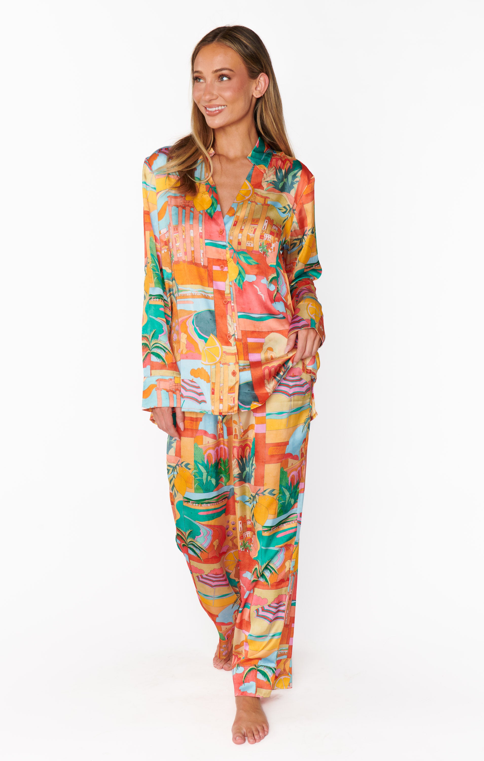 Early Night PJ Set - Postcards From Italia | Soft & Comfortable Sleepwear for Women | Perfect for Relaxing at Home or Travel