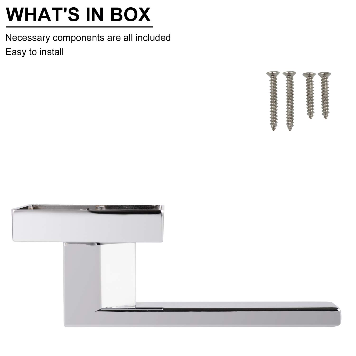 Heavy Duty Square Dummy Lever Door Handle - Polished Chrome, 3 Pack - for Interior Doors