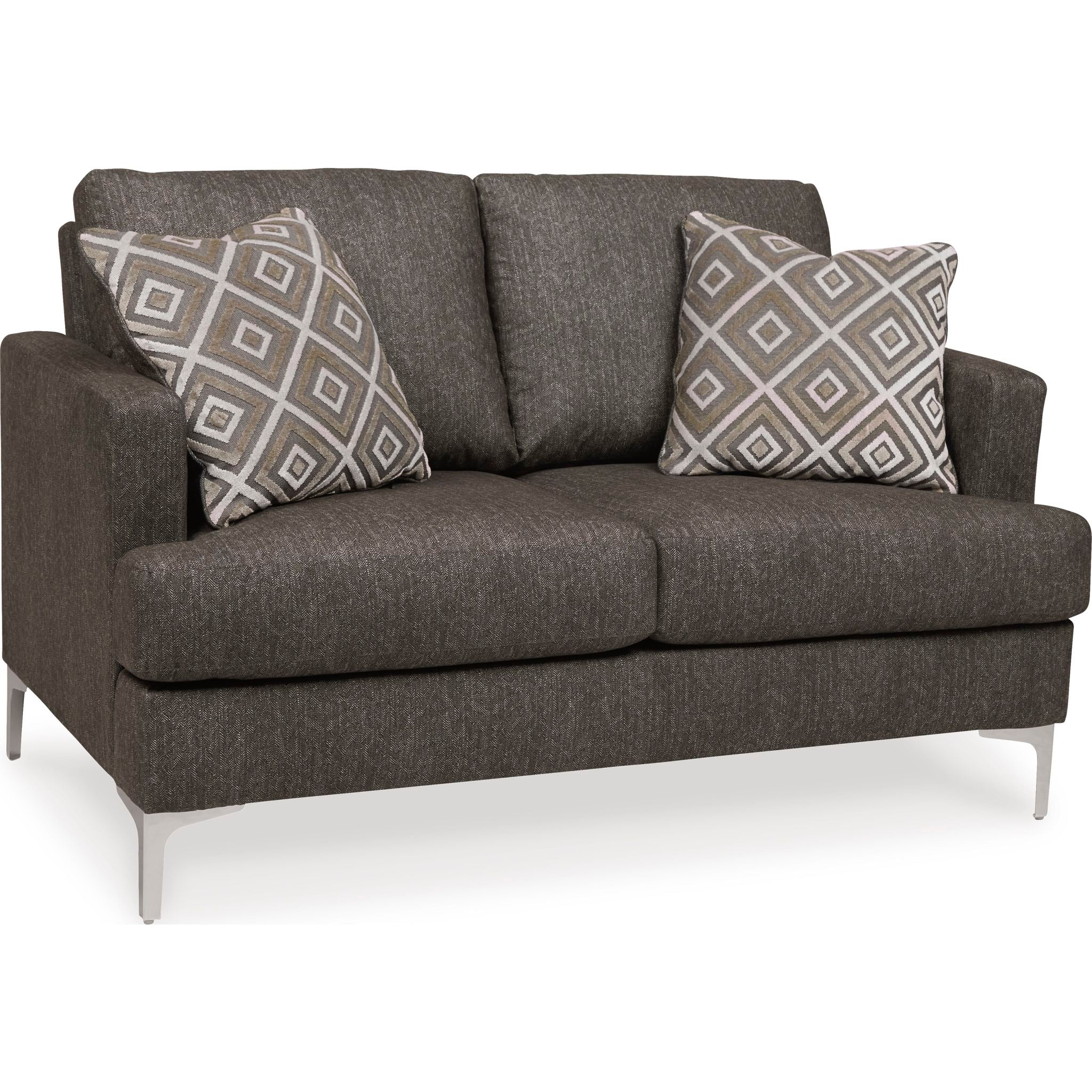 Arcola Loveseat in Java Brown - Modern Two-Seater Sofa for Small Spaces | Perfect for Living Rooms, Apartments & Cozy Corners