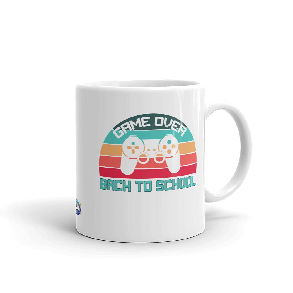 Funny Game Over Back to School Coffee Mug - Perfect First Day Gift for Kids, Students & Teachers - Great for Homeschool Moms & Classroom Use
