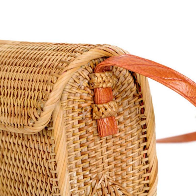 Handwoven Bali Rattan Butterfly Buckle Satchel Bag - Boho Chic Crossbody Purse for Women, Perfect for Beach Vacation, Summer Outings & Music Festivals