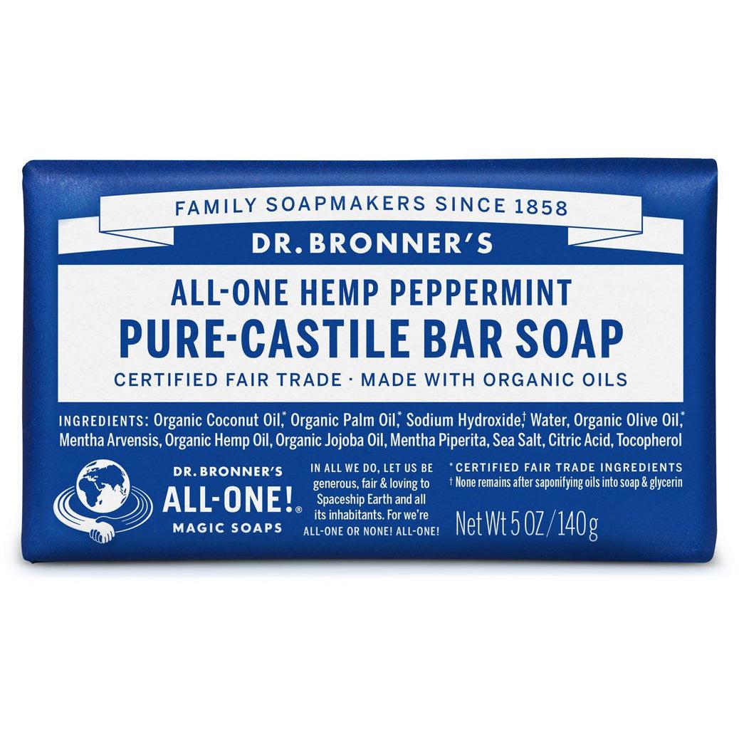 Dr. Bronner's Organic Pure-Castile Bar Soap - All-Natural, Vegan & Cruelty-Free for Face, Body & Hair - Ideal for Travel, Camping & Eco-Friendly Home Use
