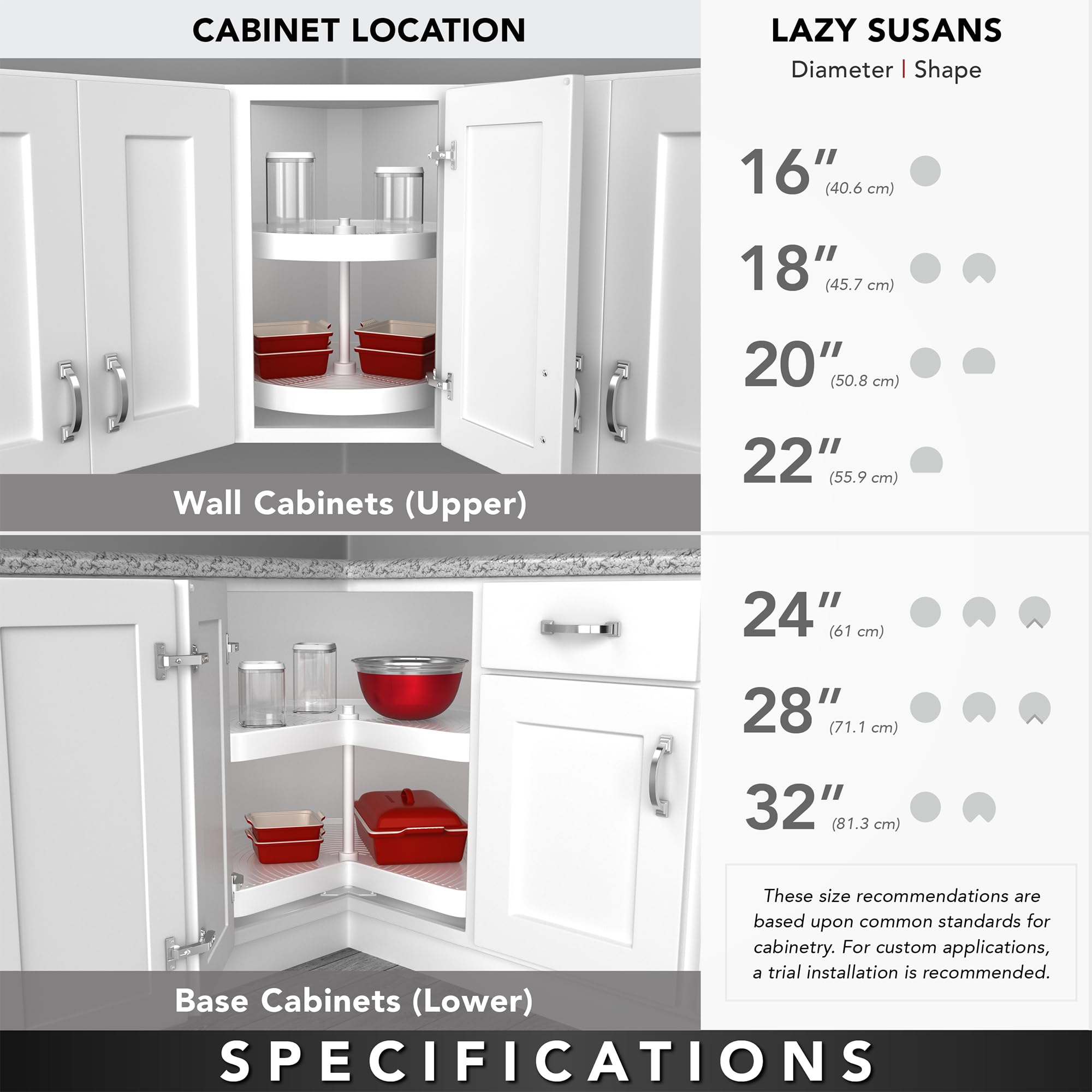 Rev-A-Shelf 2-Tier Full-Circle Lazy Susan for Corner Base Cabinets - 28