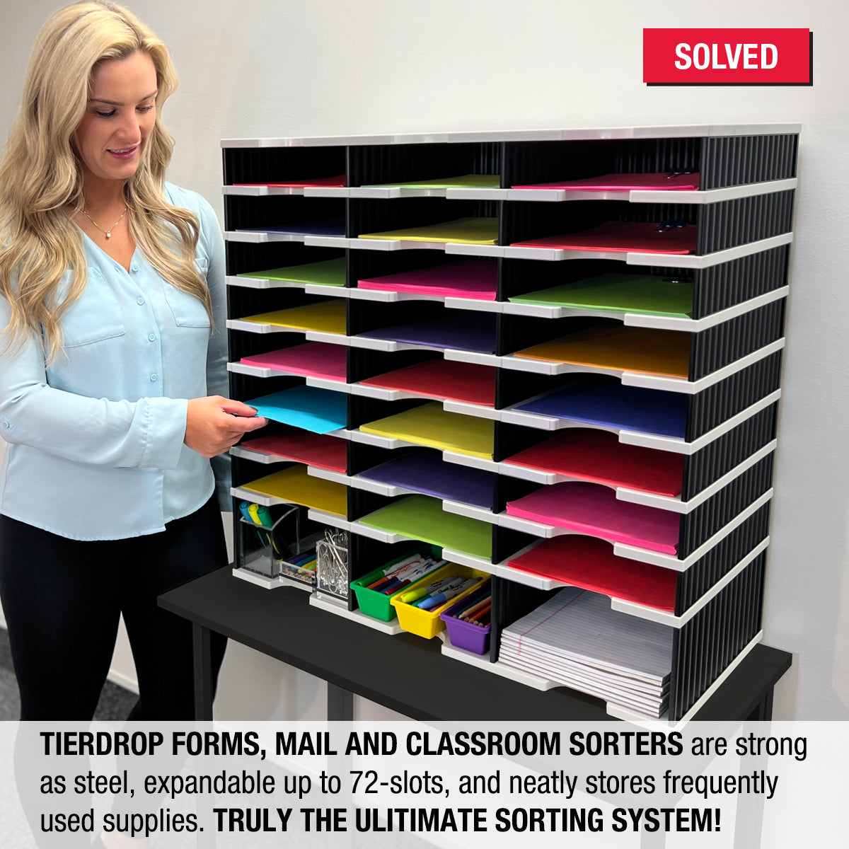 Ultimate Office TierDrop™ PLUS 24 Slot Organizer with Riser Storage Base - 28.5