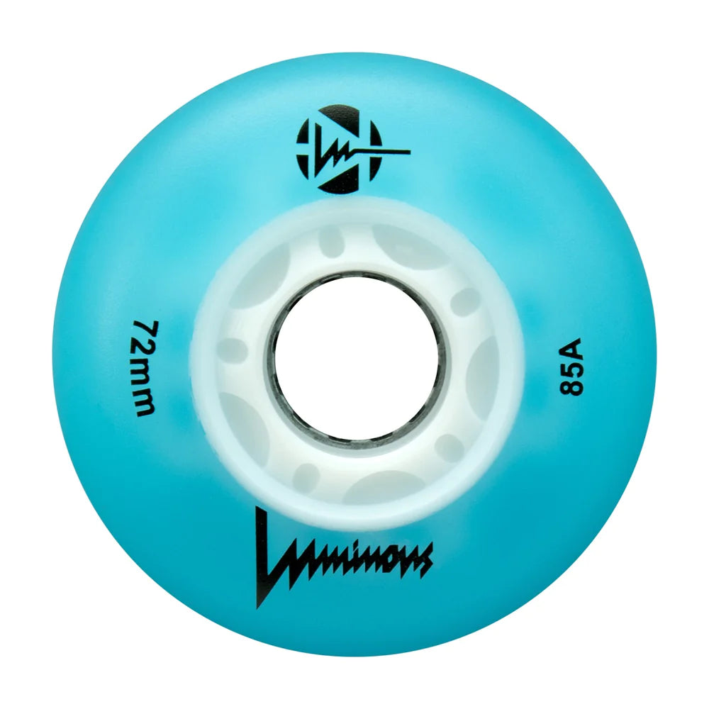 Glow Luminous 72mm LED Light Up Skateboard Wheels - Perfect for Night Skating, Longboard & Cruiser Boards - Glow in The Dark Wheels for Safety & Fun