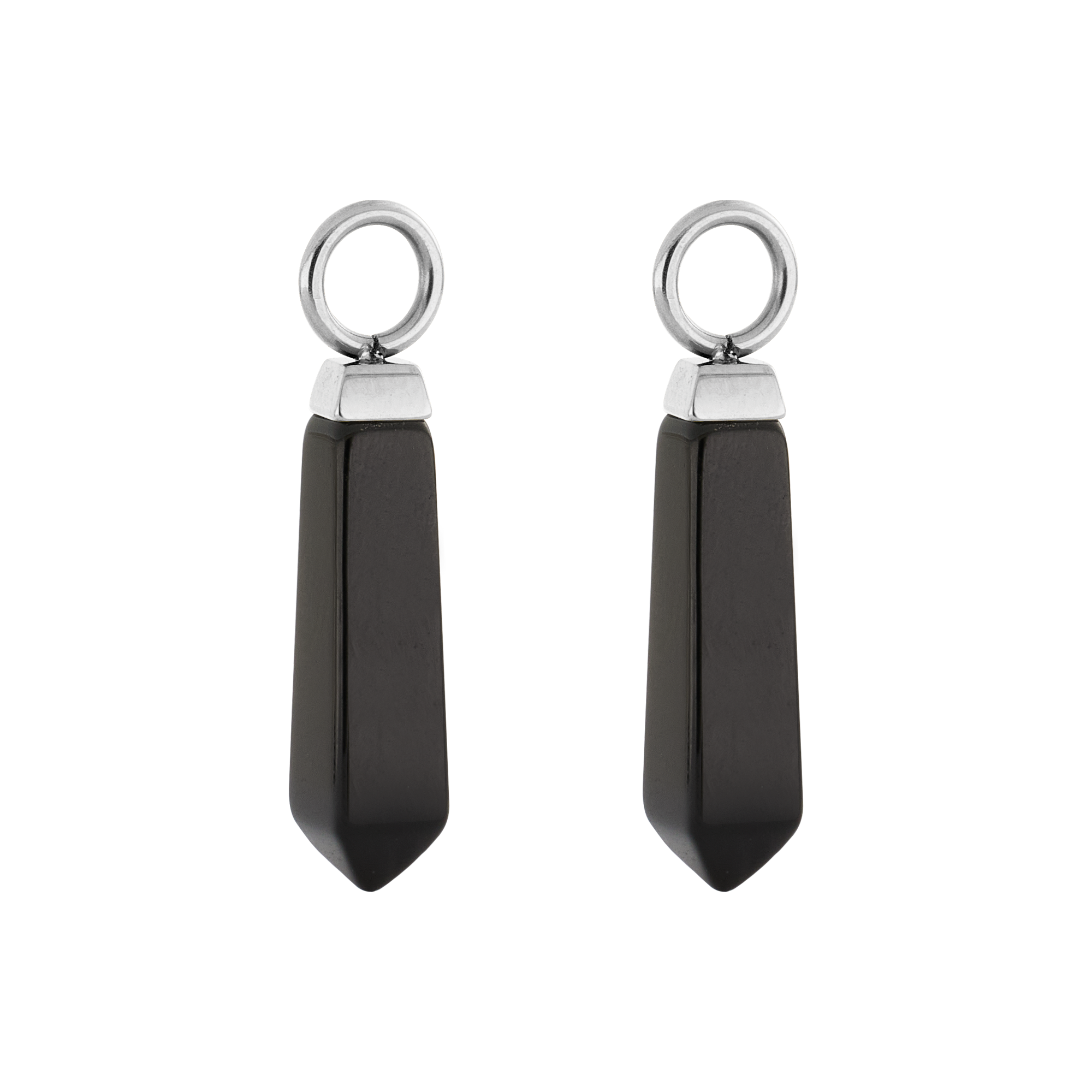 EAR ME UP Charm Obelisk Silver Black - Stylish Dangle Earrings for Women, Perfect for Parties, Date Nights & Everyday Wear