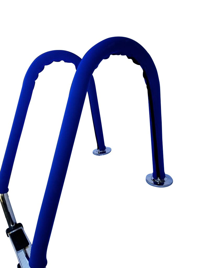 FibroPool Neoprene Swimming Pool Ladder Cover - Slip & Heat Resistant Comfort Grip for Railing - 2 Pack, Blue - Ideal for Inground & Above Ground Pools