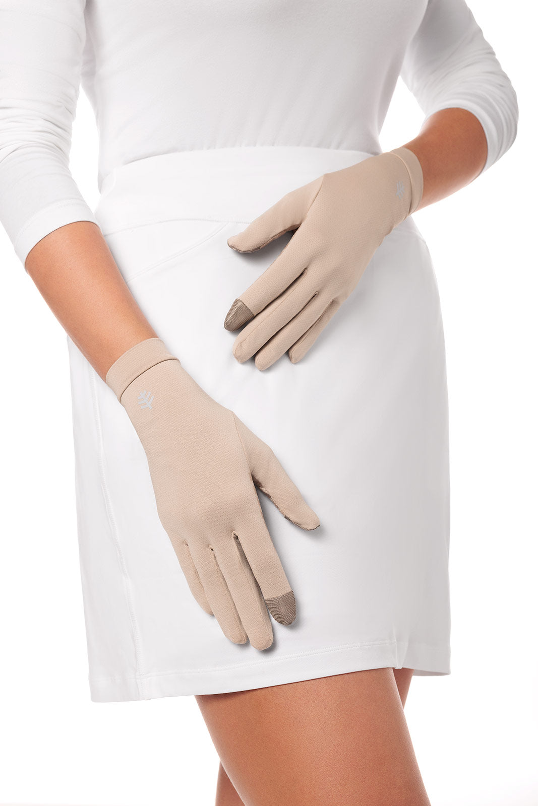 Unisex Gannett UV Protection Gloves - Pale Khaki Color | Sunscreen Handwear for Driving, Golf & Outdoor Activities