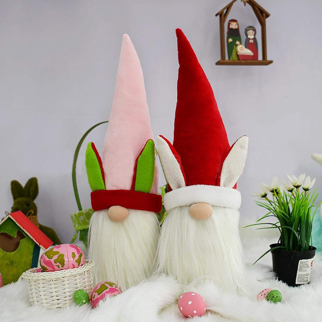 Malbaba Easter Bunny Gnomes - Nordic Swedish Nisse Scandinavian Tomte Decor Tray for Home & Holiday Decorations - Perfect for Easter, Christmas & Seasonal Home Decor