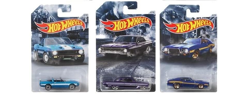 Hot Wheels 2020 American Steel Muscle Cars - 10-Piece Diecast Vehicle Collection for Kids & Collectors - Perfect for Play, Display, and Racing Tracks