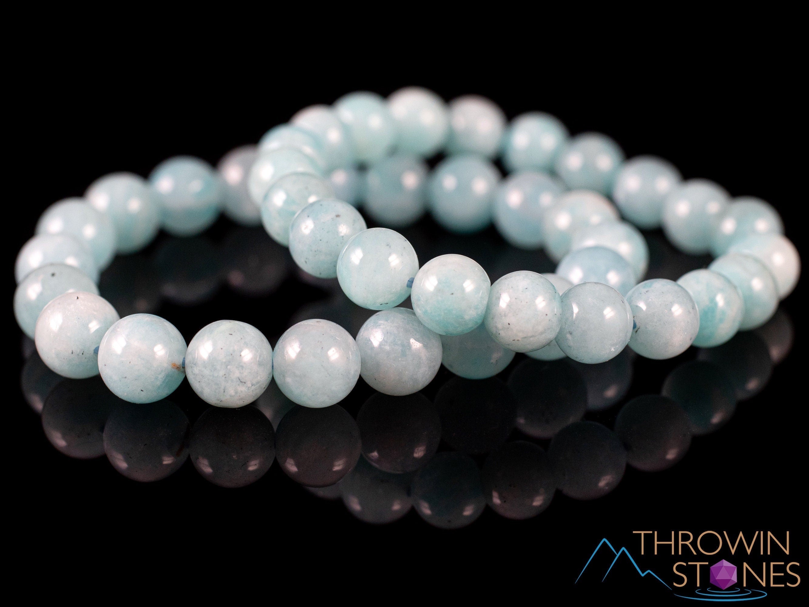 Amazonite Crystal Bracelet - Round Beads Healing Jewelry for Women | Handmade Beaded Bracelet for Stress Relief & Positive Energy | Perfect for Meditation, Yoga & Spiritual Healing (E1972)