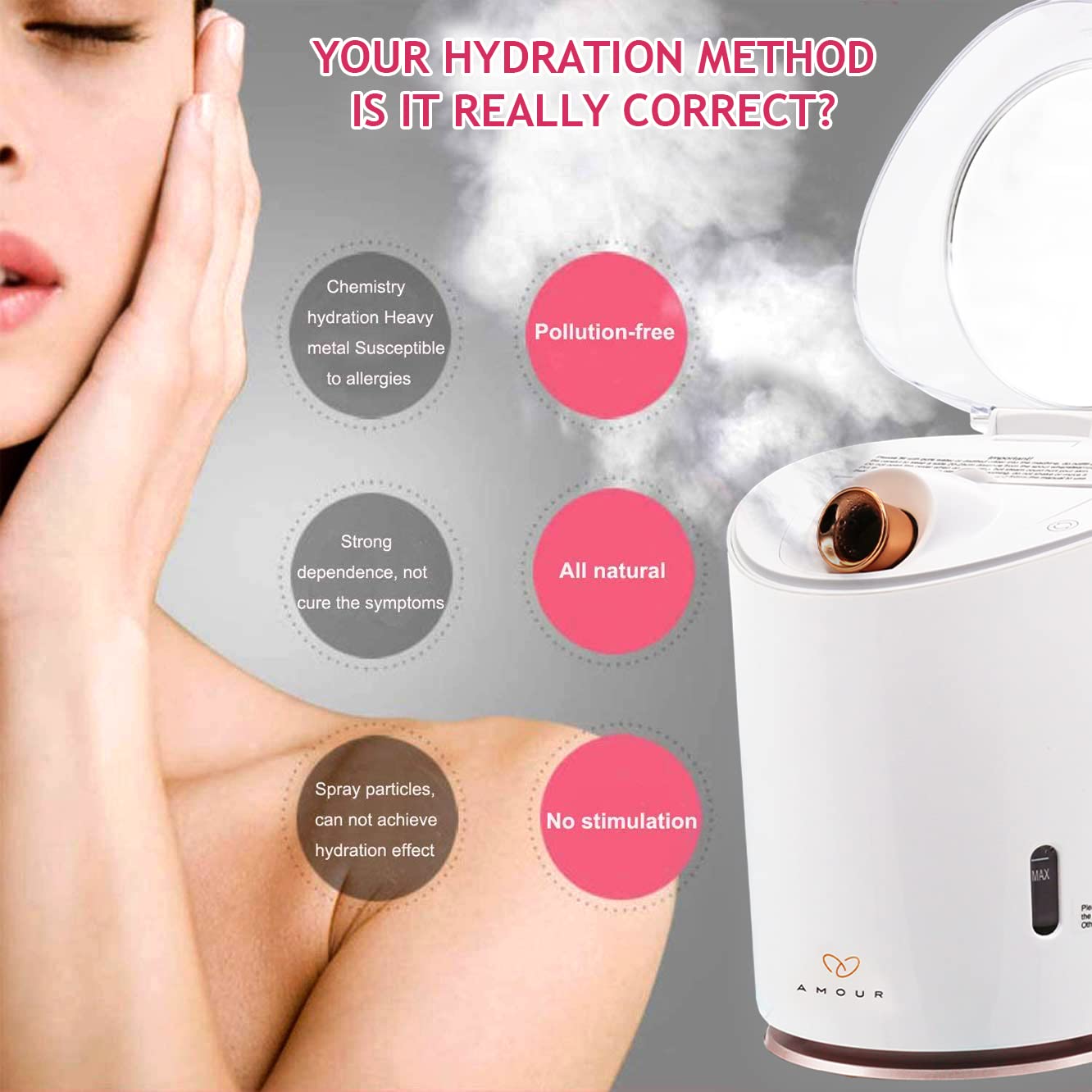 Professional 4-in-1 Nano Ionic Aromatherapy Facial Steamer - Hot & Cold Steam for Spa, Humidifier, Pore Cleansing & Blackhead Removal | Perfect for Home Spa, Salon Treatments & Skincare Routines