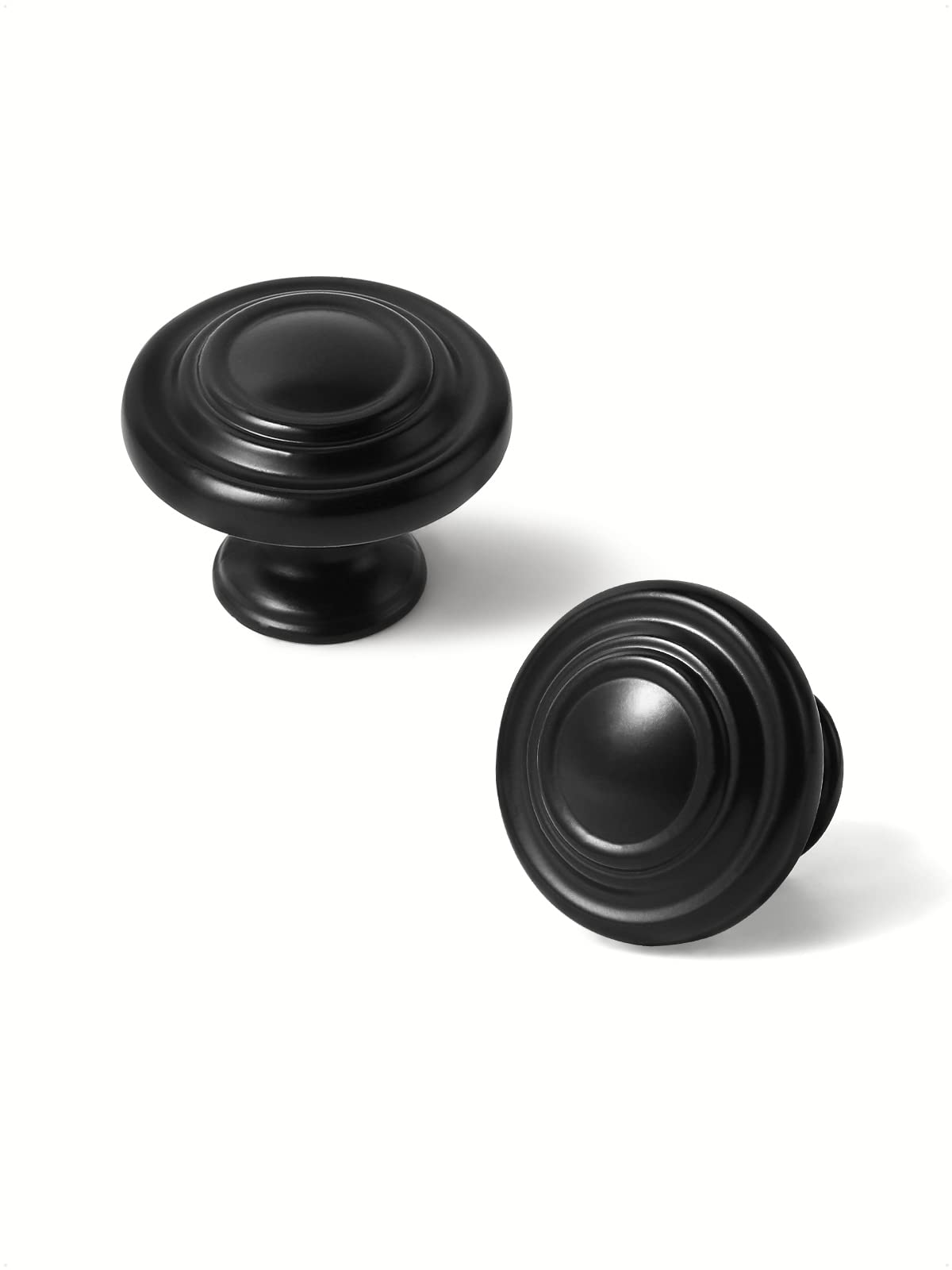 Classic Black Cabinet Knobs 5 Pack - Matte Black Drawer Pulls for Dresser, Cupboard, Kitchen & Bathroom Furniture - Durable & Stylish Hardware for Home Decor & DIY Projects
