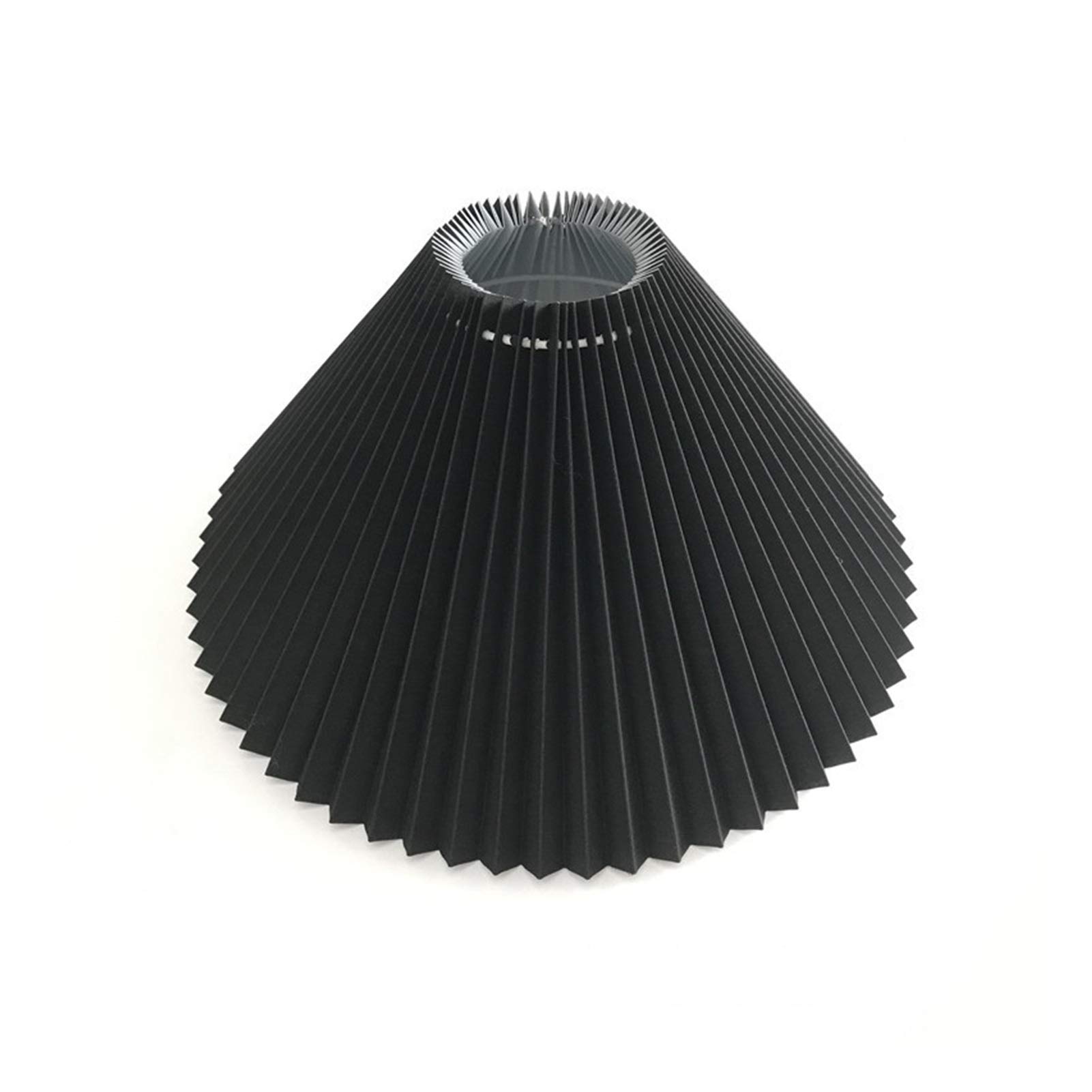 Japanese Style Pleated Lampshade for Table & Floor Lamps - 25cm Black E27 Lampshade for Bedroom, Living Room, Office - Elegant Home Decor Lighting Accessory
