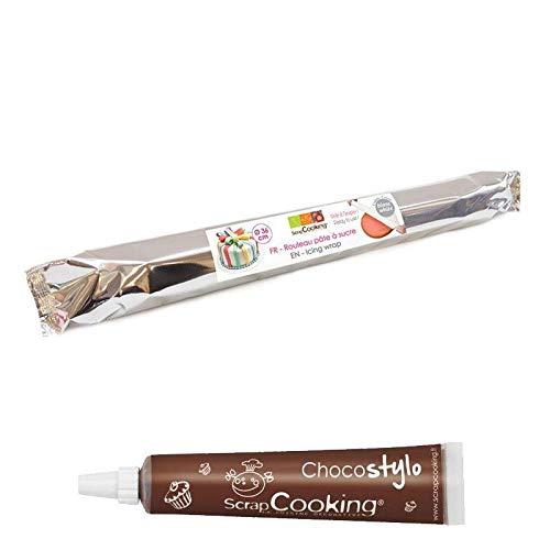 Edible Chocolate Pen with Icing Wrap - 430g White Cake Decorating Kit for Baking, DIY Desserts & Party Treats