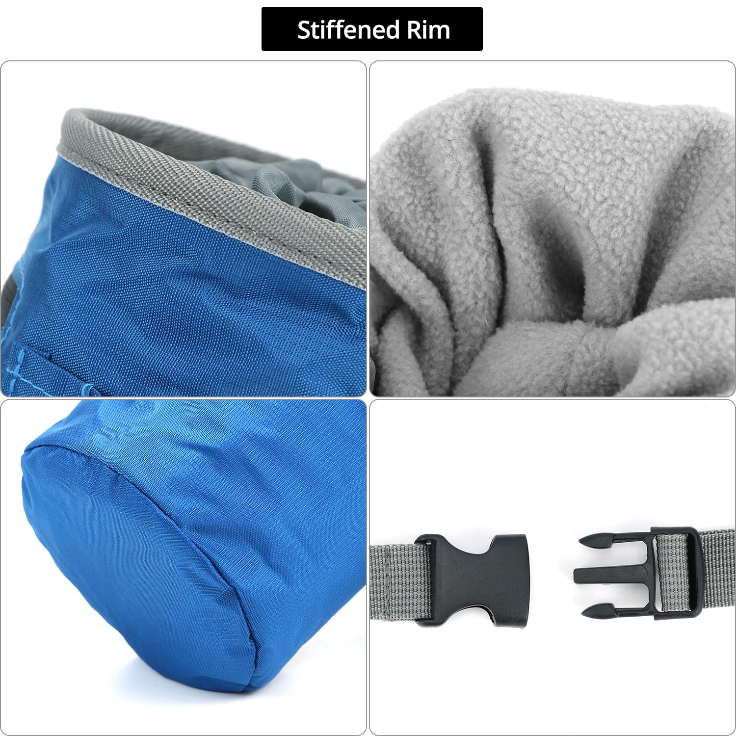QWORK Chalk Bag for Rock Climbing, Bouldering & Workouts - No Leak Drawstring Chalk Pouch for Gym Training, Outdoor Sports & Fitness Activities